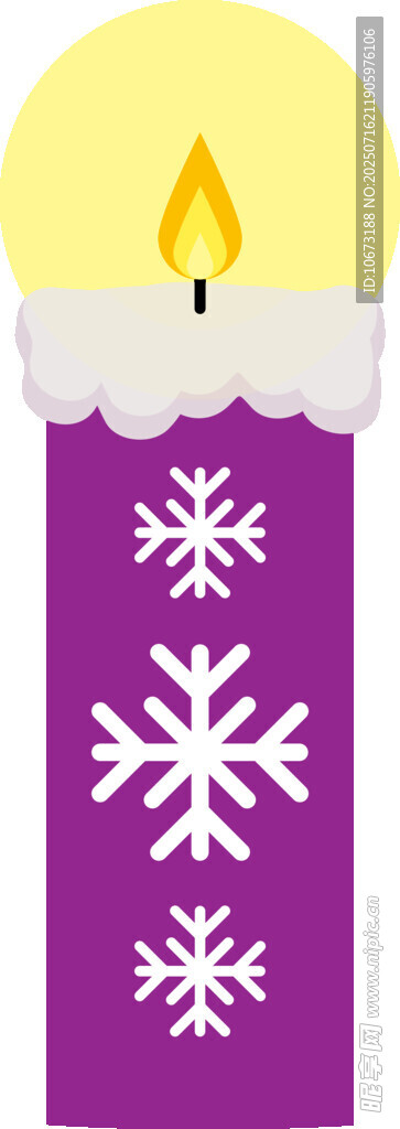 紫色雪花图案的蜡烛
