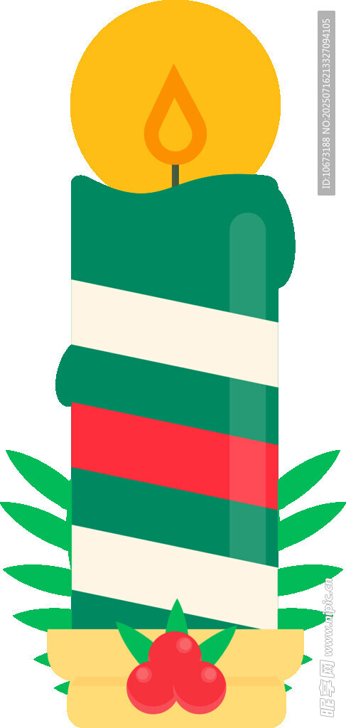 圣诞彩色蜡烛装饰图