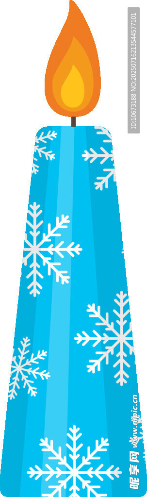 蓝色雪花图案蜡烛