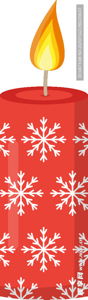 红色雪花图案蜡烛