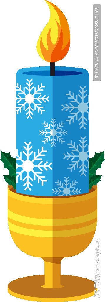 蓝色雪花蜡烛装饰