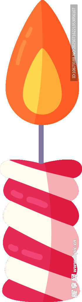 条纹生日蜡烛