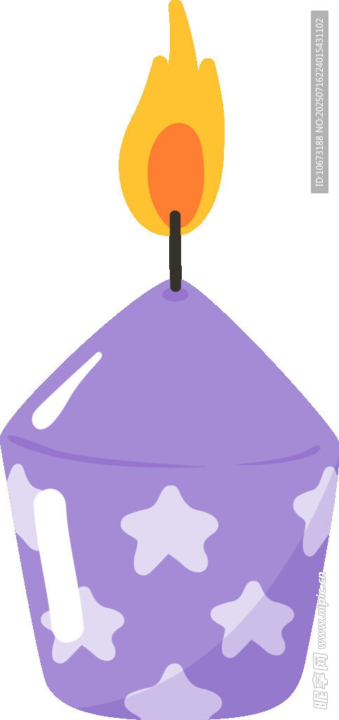 紫色星星图案生日蜡烛