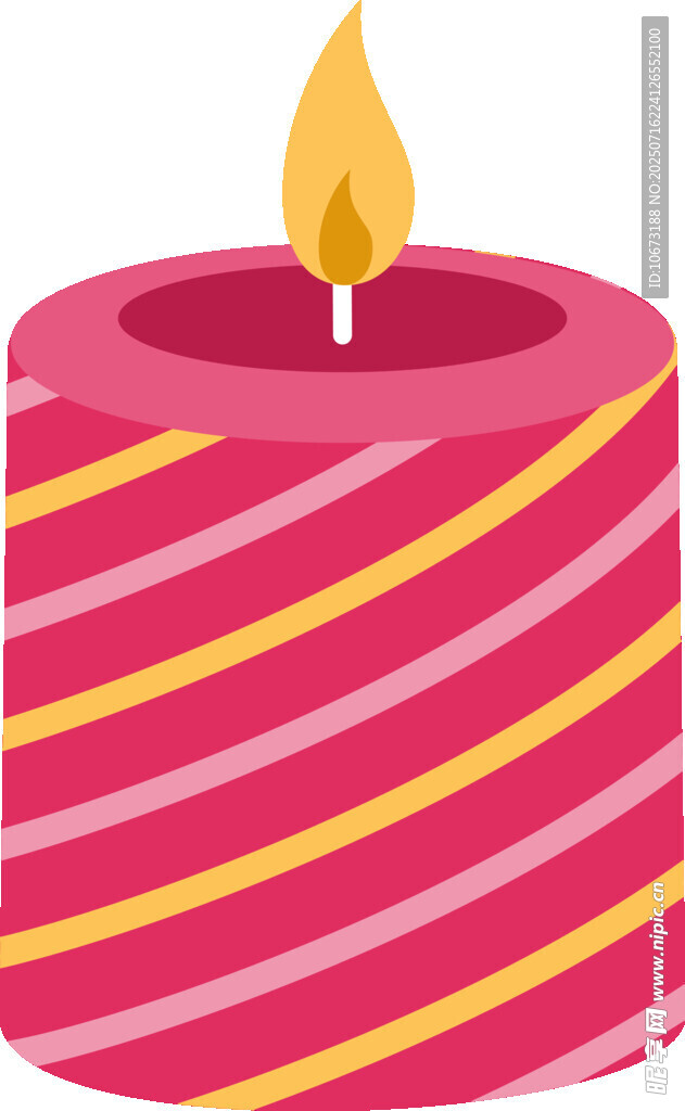 彩色条纹生日蜡烛