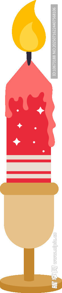 红色带星蜡烛