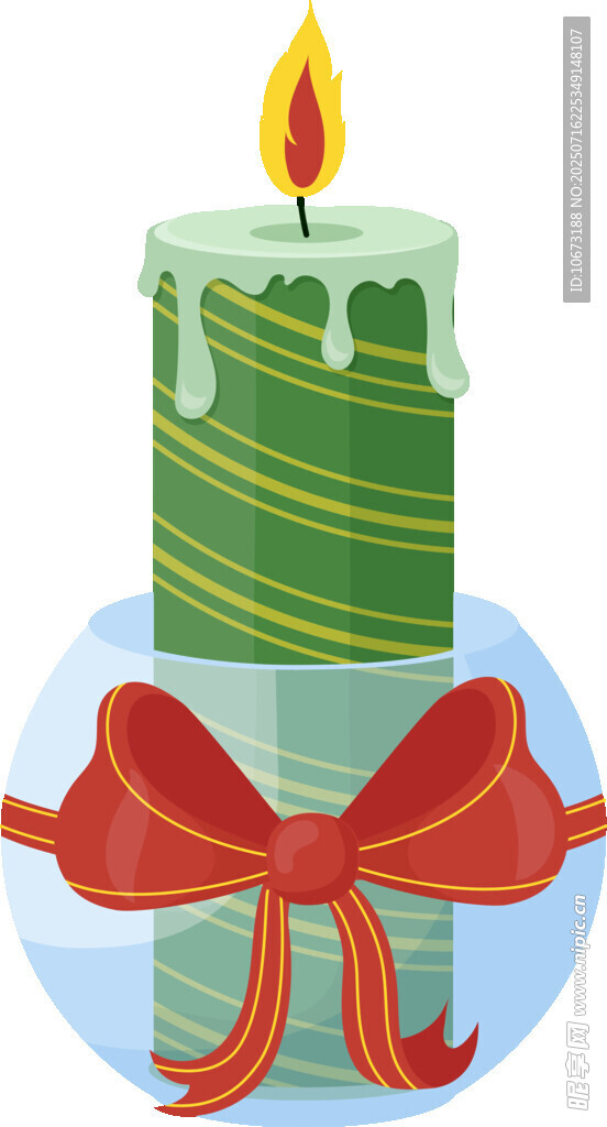 绿色节日蜡烛装饰