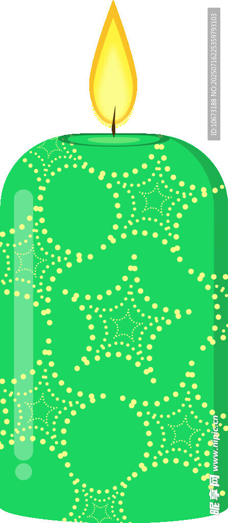 绿色星星图案蜡烛