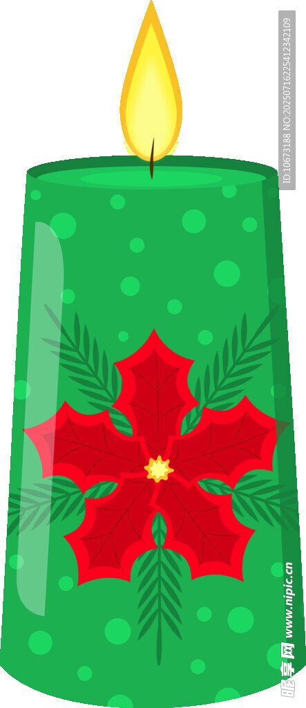 绿色花朵蜡烛