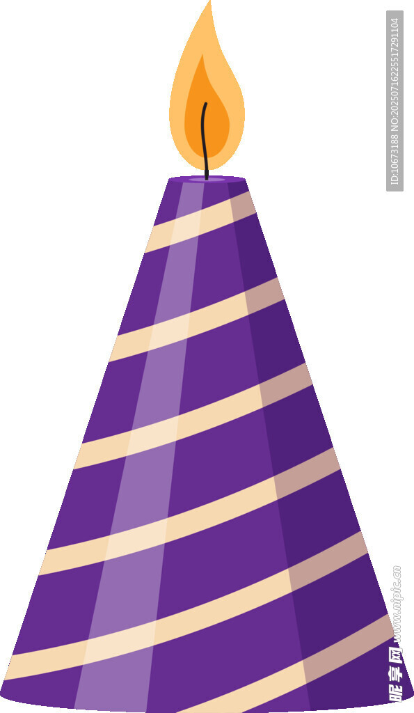 紫色条纹生日蜡烛