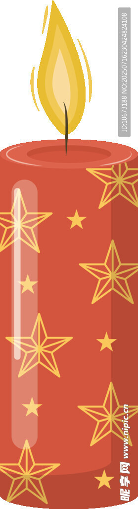 红色星星图案蜡烛
