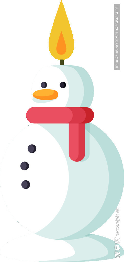 戴围巾的火焰雪人