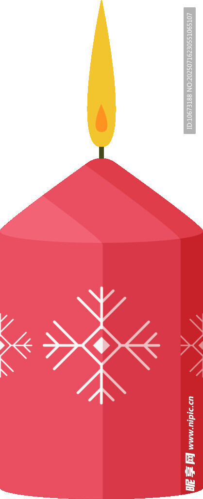 红色雪花图案蜡烛