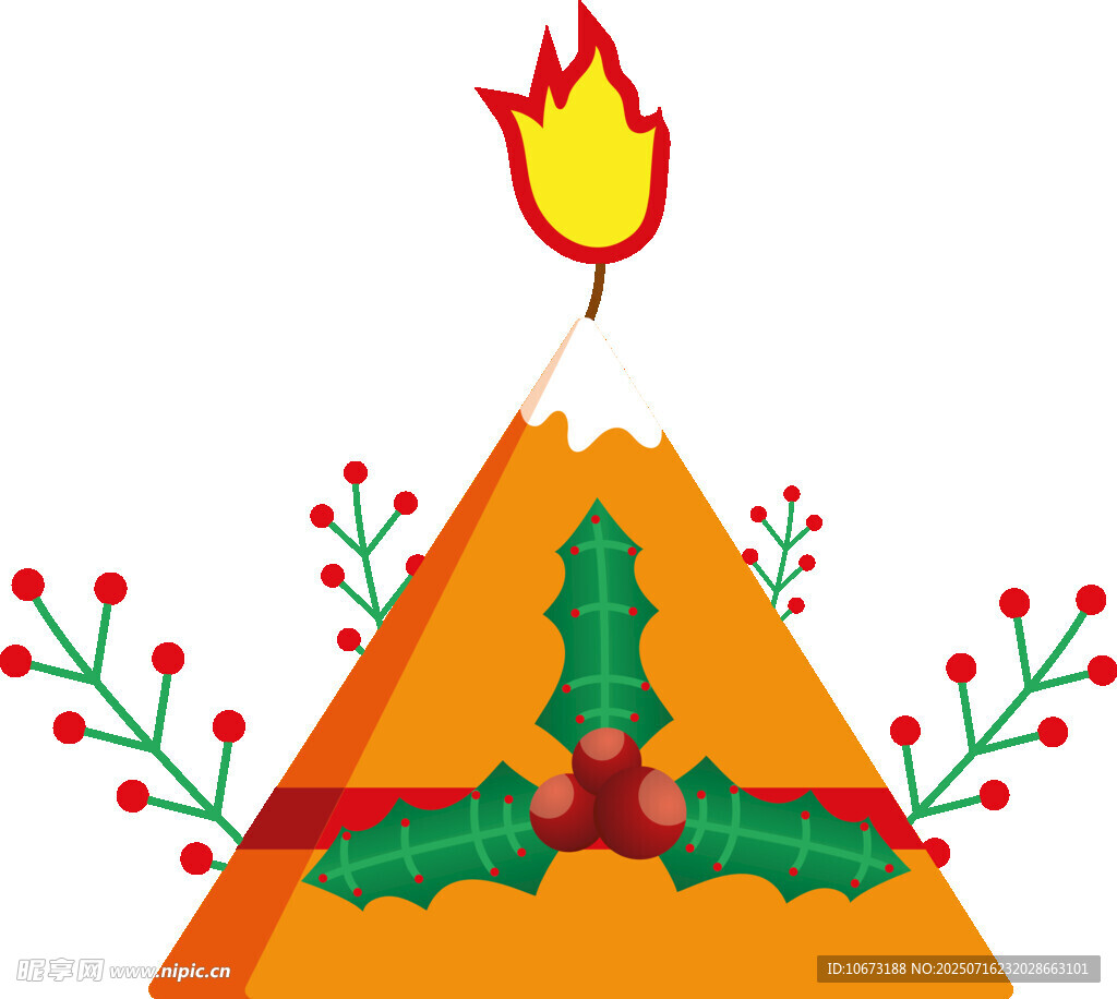 圣诞主题火山插画