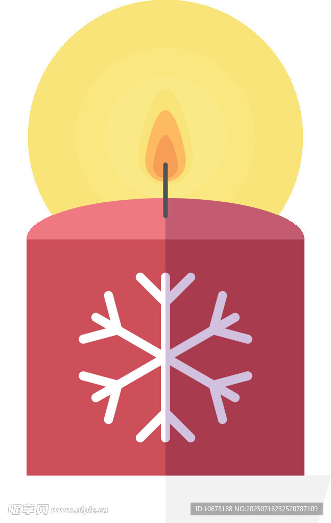 雪花图案红色蜡烛