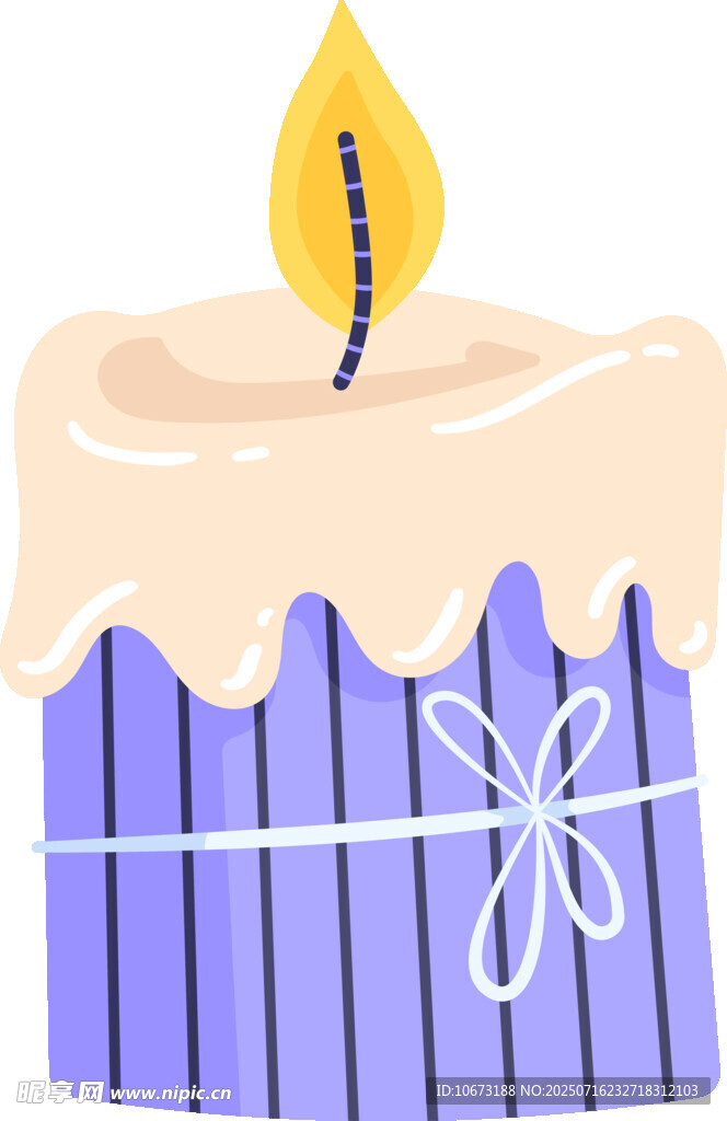 紫色条纹生日蜡烛