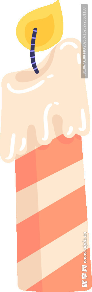 条纹生日蜡烛