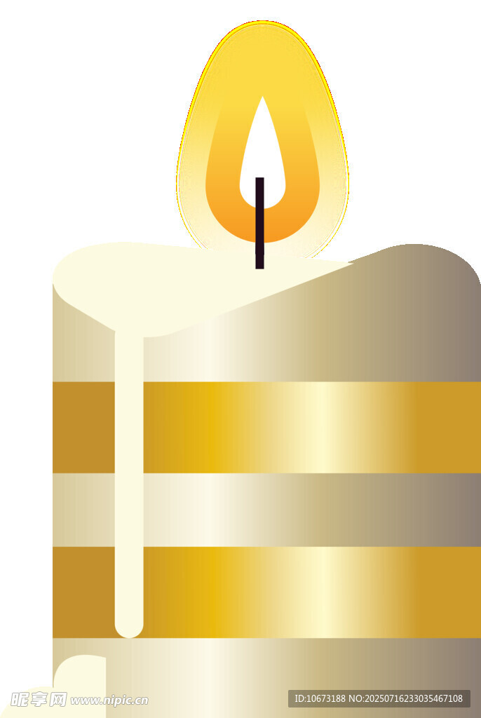 金色条纹生日蜡烛
