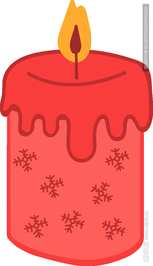 红色雪花图案蜡烛