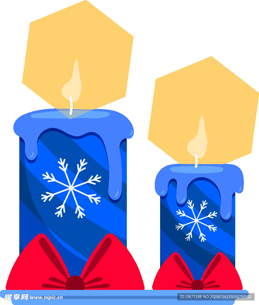 蓝色雪花蜡烛节日装饰