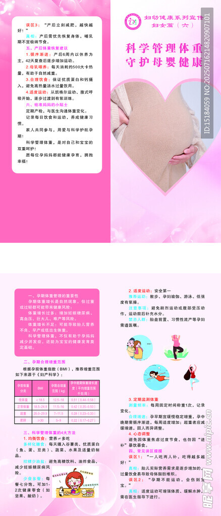 孕妇体重折页