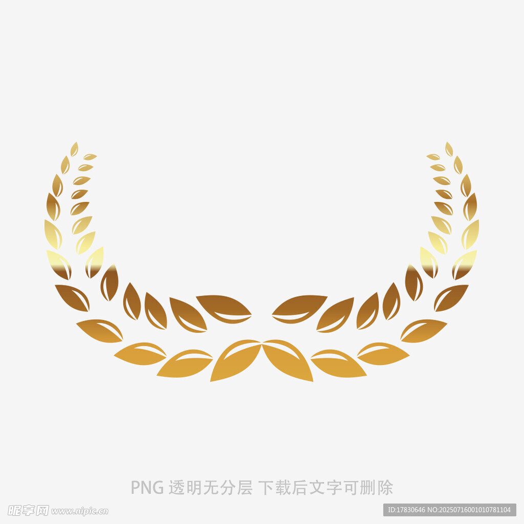金色麦穗花环装饰图案