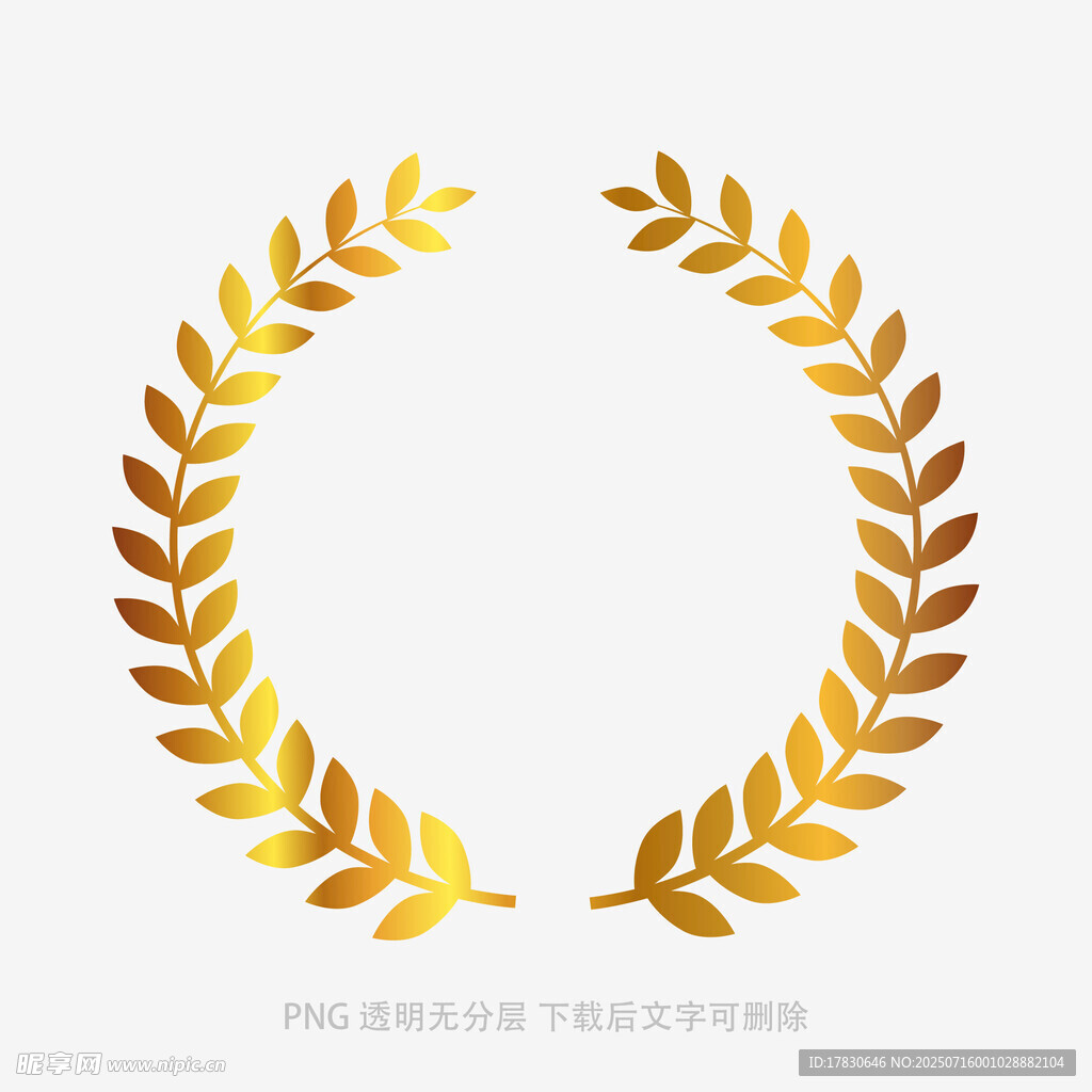 金色月桂环装饰图案