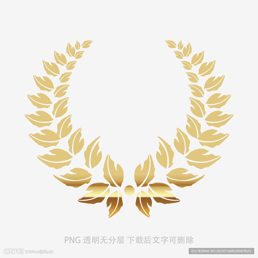 金色麦穗花环装饰图案