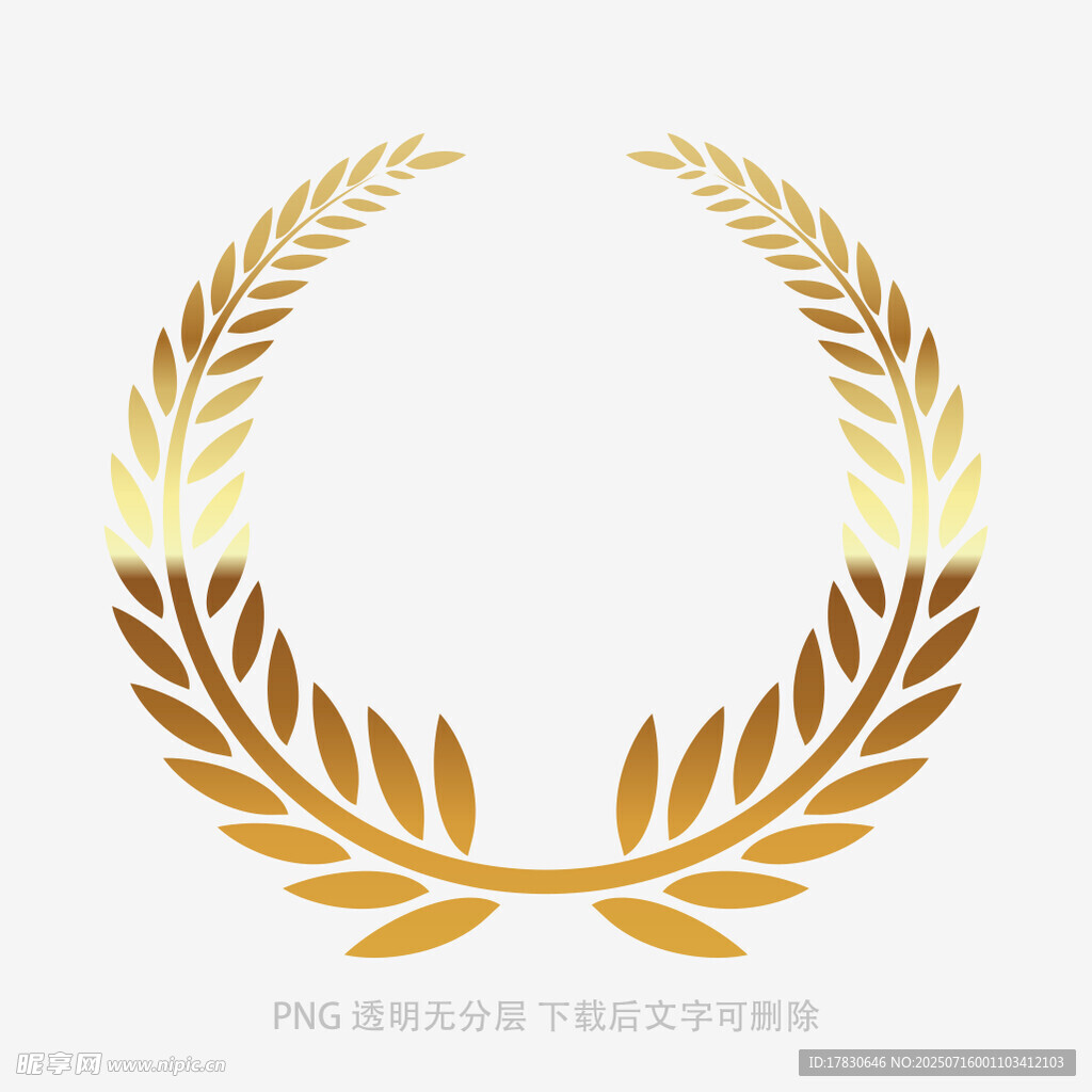 金色麦穗花环图案