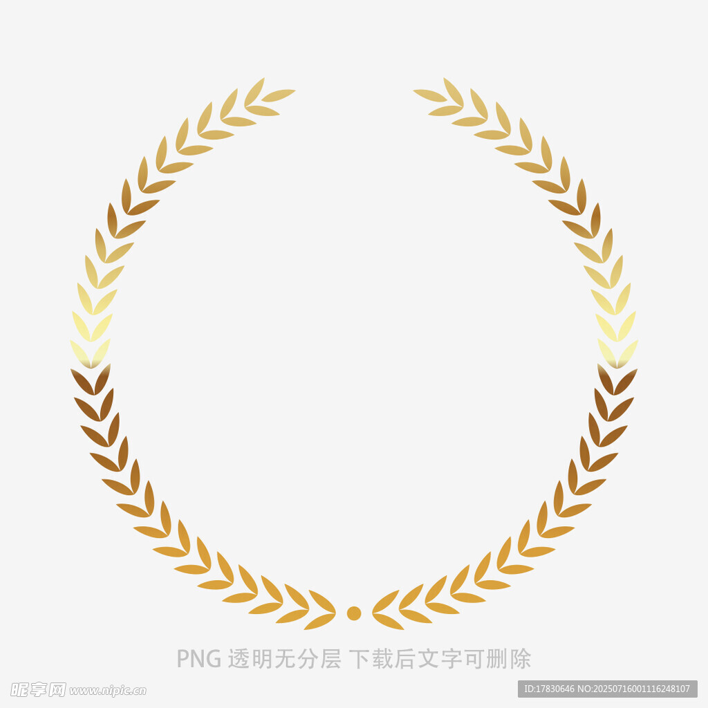 金色麦穗环形装饰图案