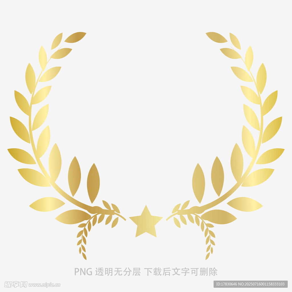 金色月桂花环装饰图案