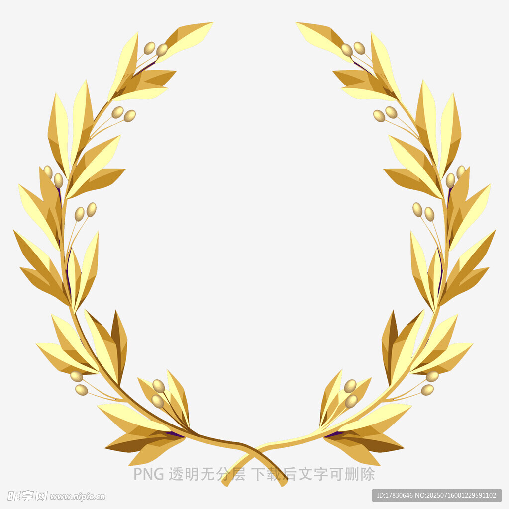 金色桂冠装饰图案