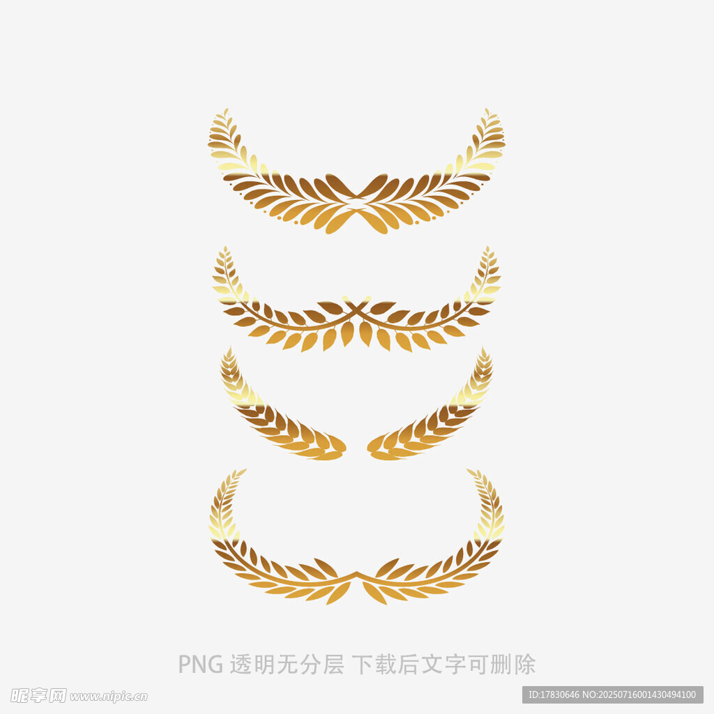 金色麦穗装饰图案设计