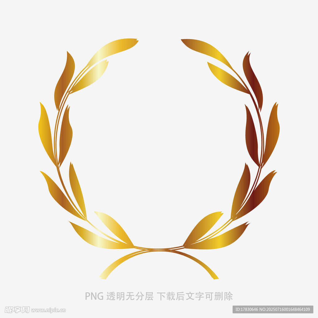金色麦穗花环图案