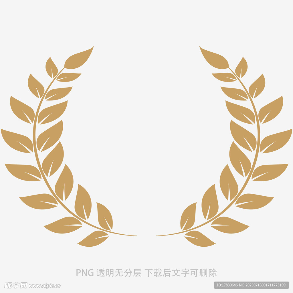 金色月桂叶花环图案