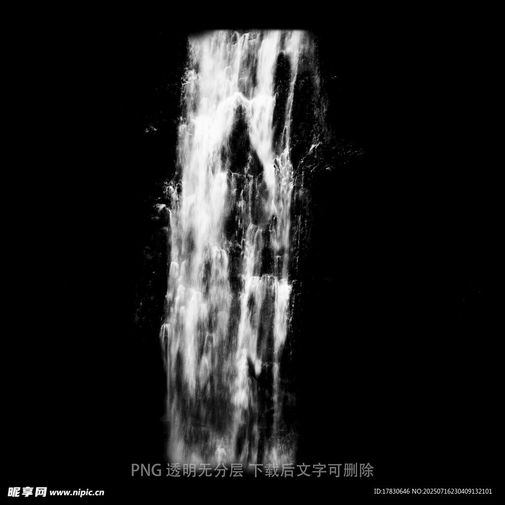 黑白光影下的神秘水流