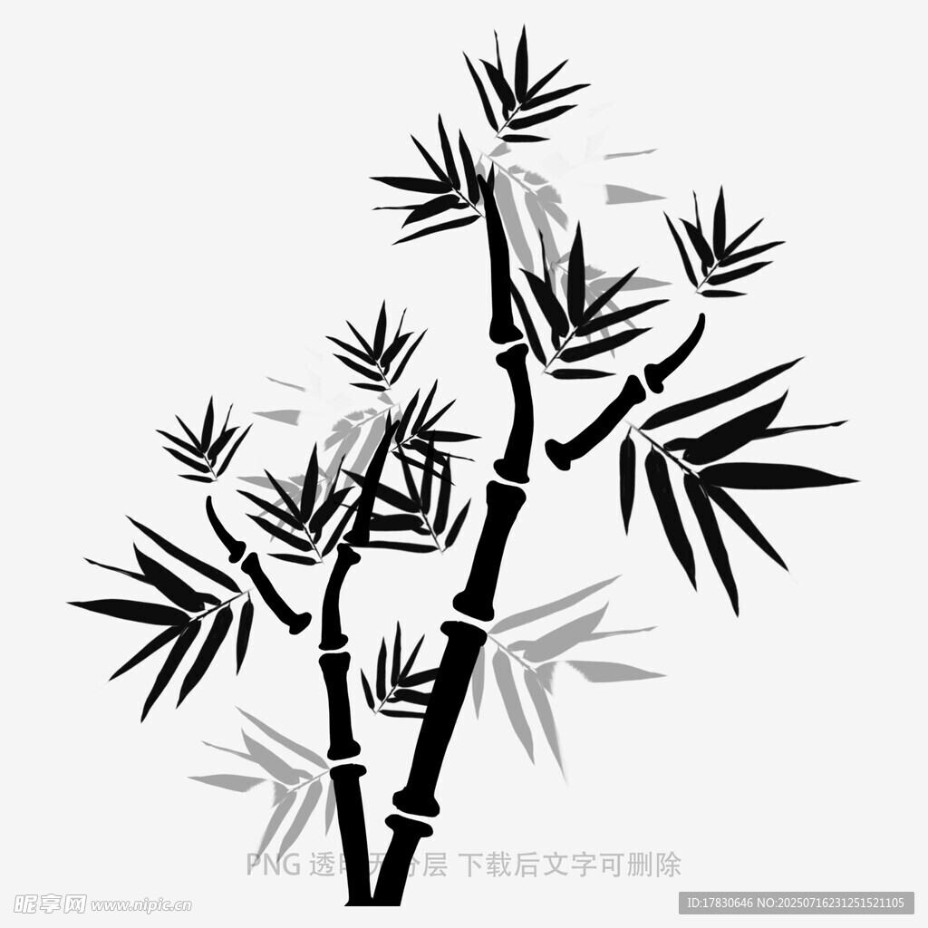 水墨风竹子插画