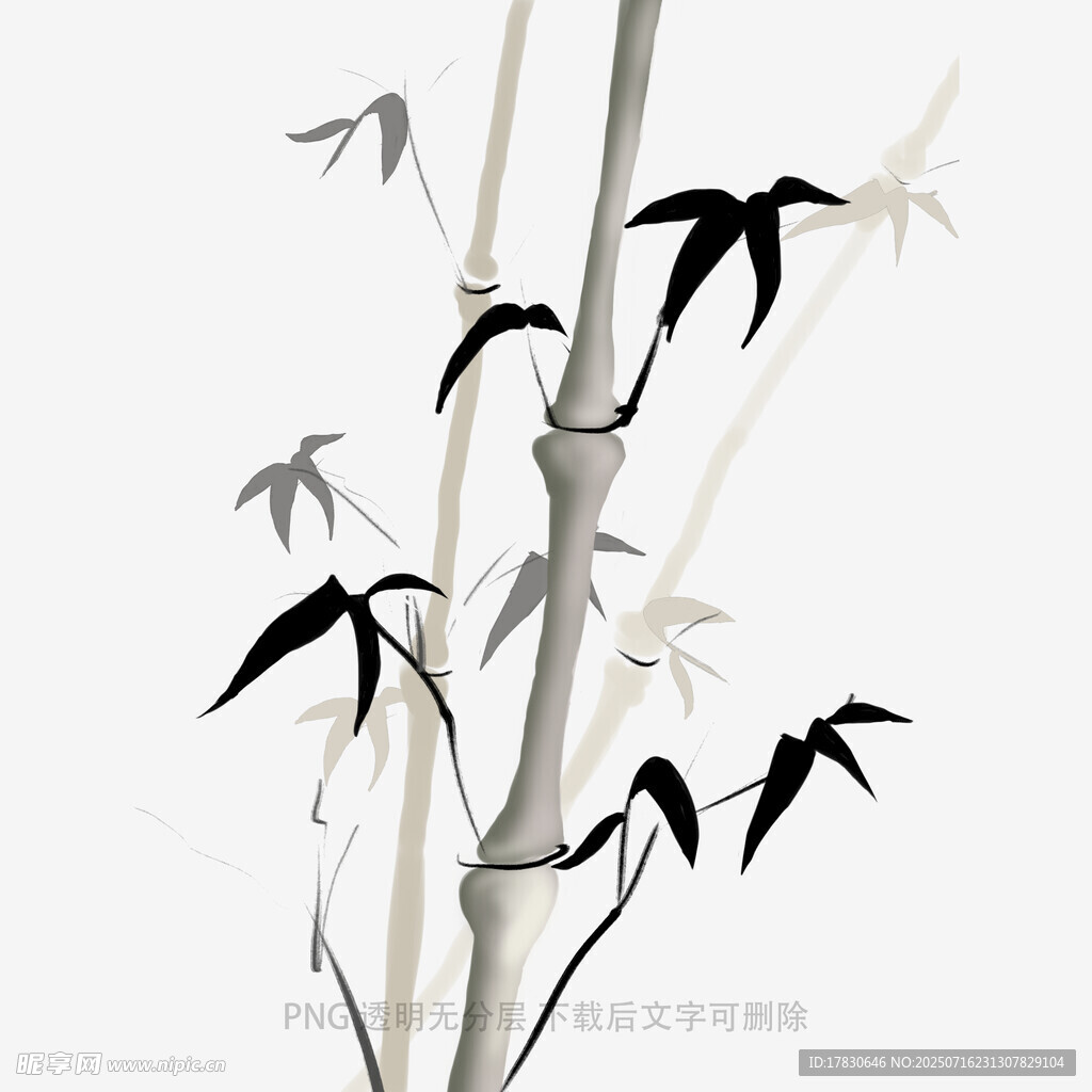 水墨风竹子插画