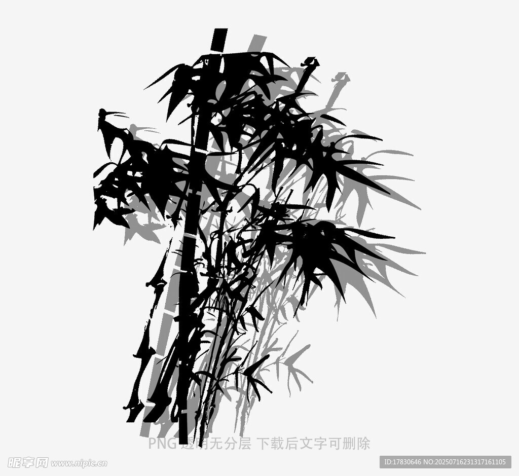 水墨风竹子写意画