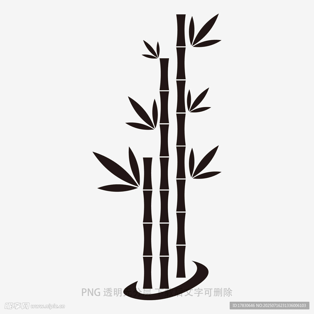 简约水墨风竹子图案