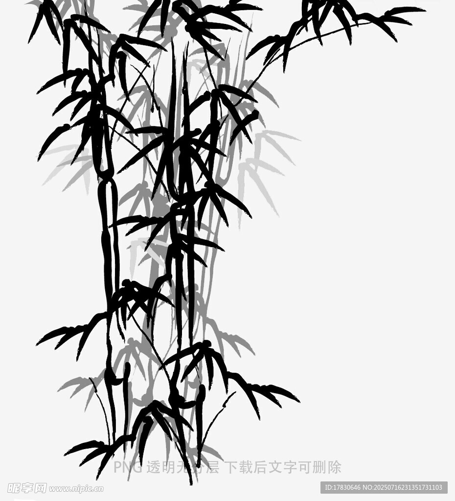 水墨风竹子插画