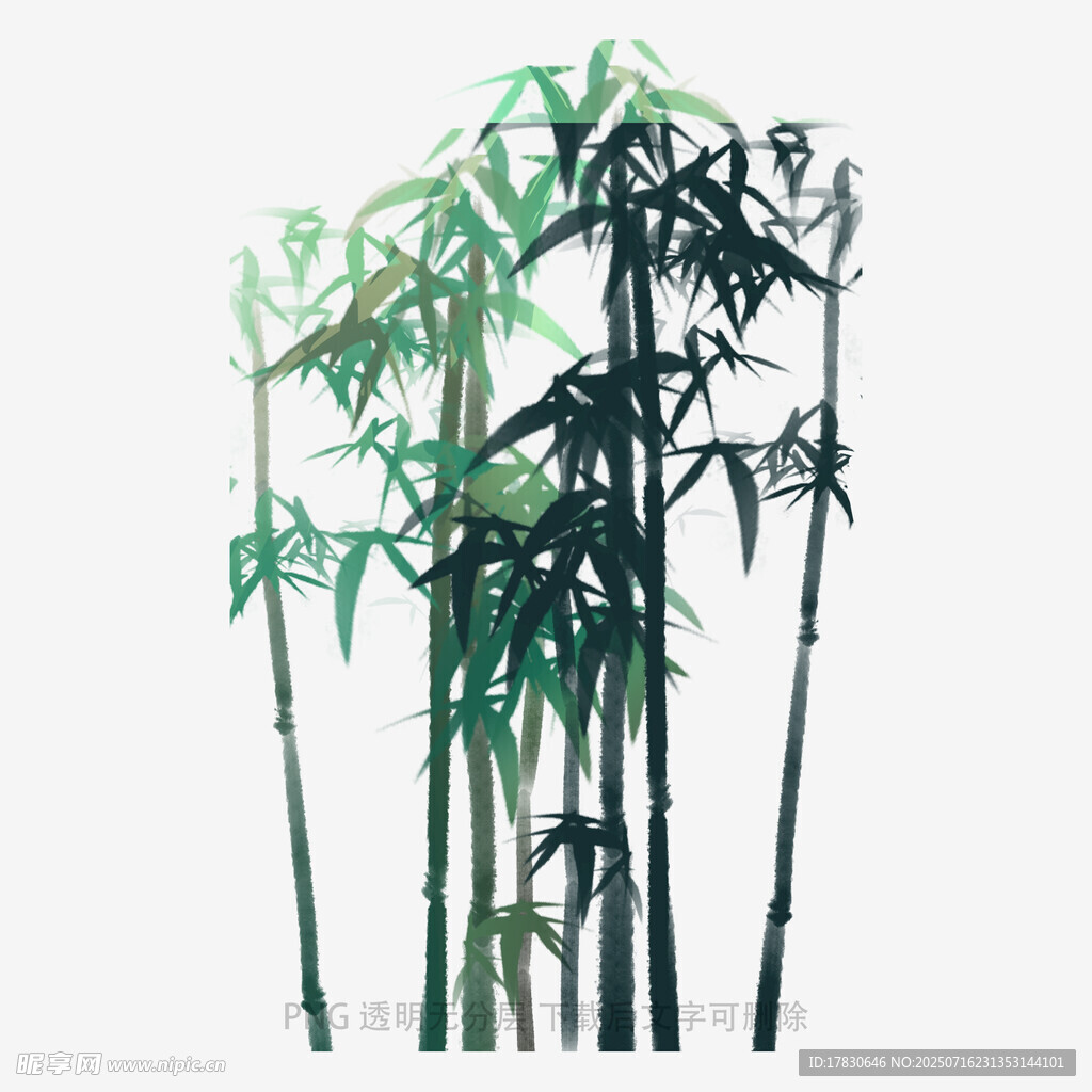 水墨风竹林插画