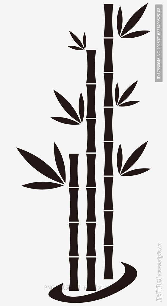 简约水墨风竹子图案