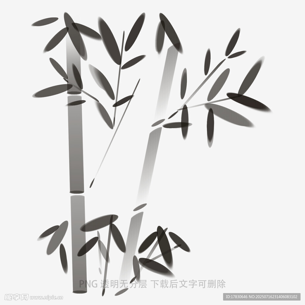 水墨风竹子插画