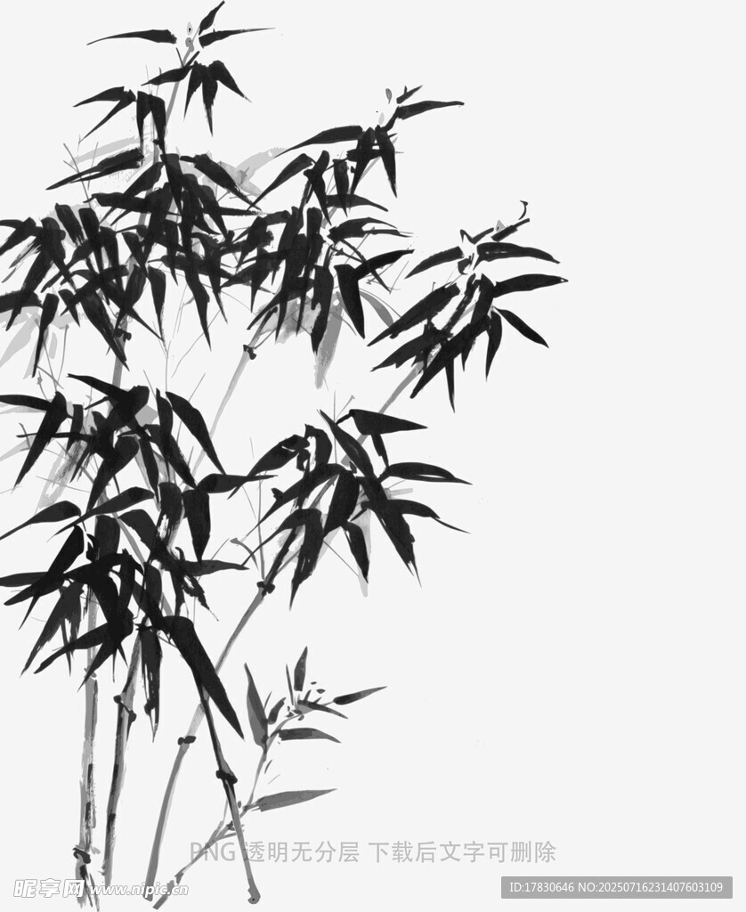 水墨风竹子图
