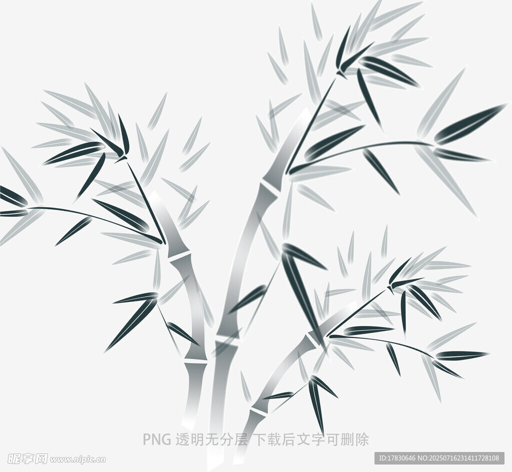 水墨风竹子插画