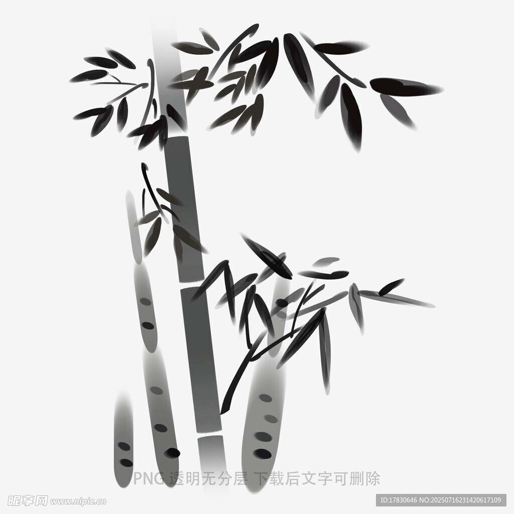 水墨风竹子插画