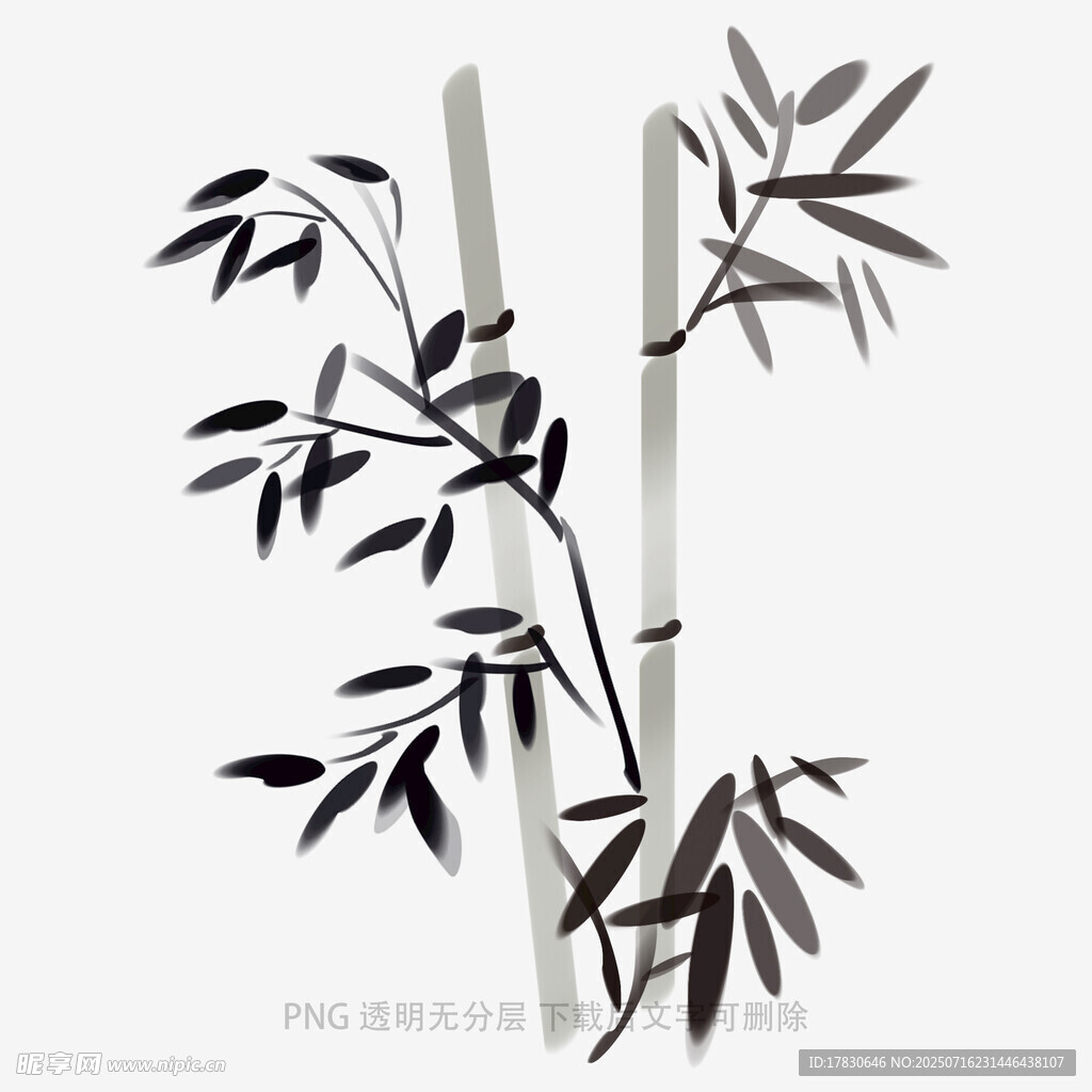 水墨风竹子插画
