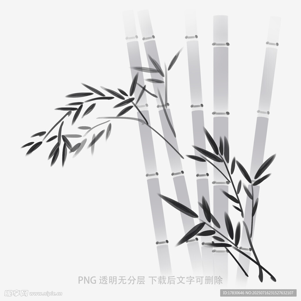 水墨风竹子插画