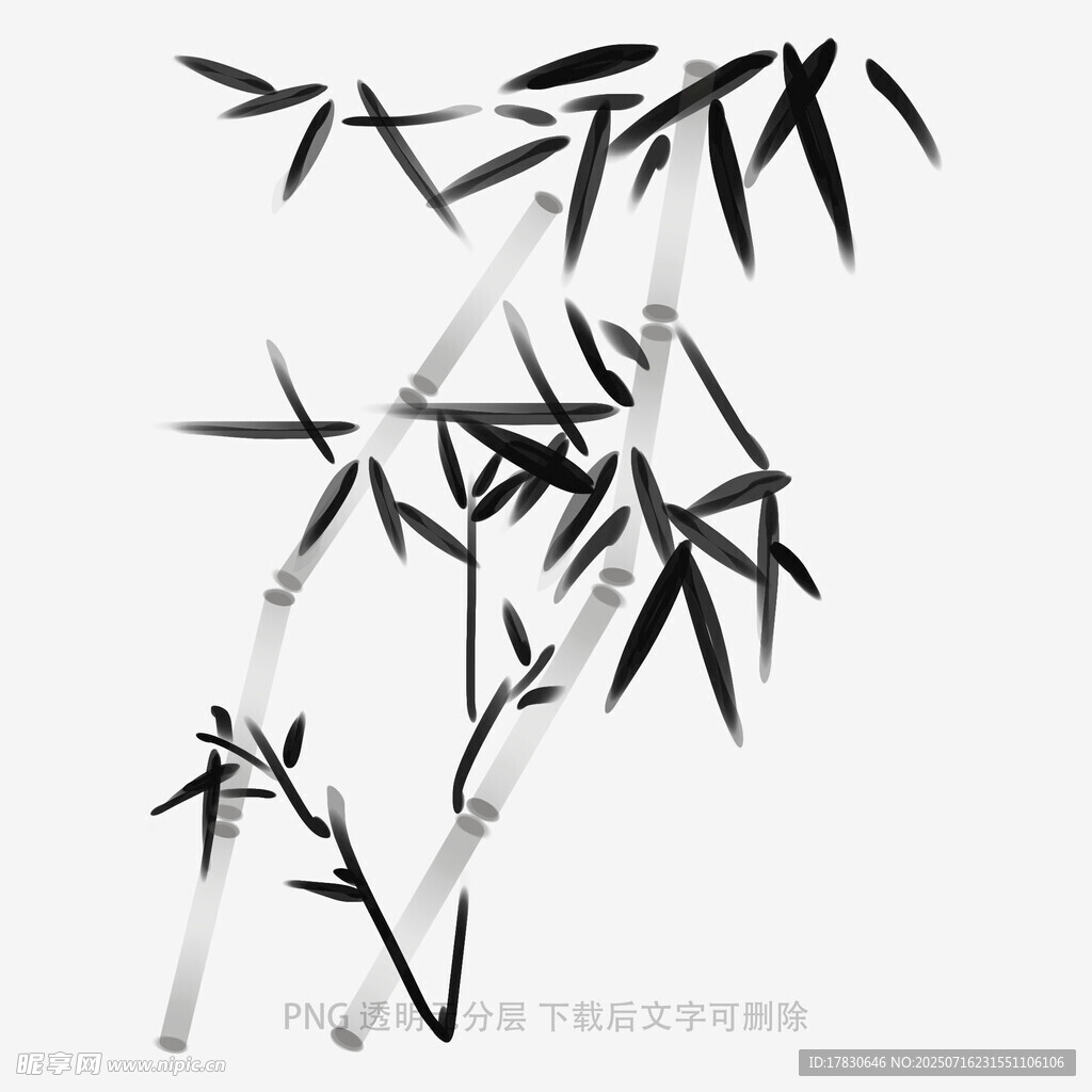 水墨风竹子插画
