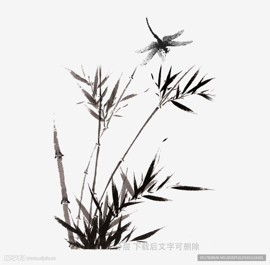 水墨翠竹图